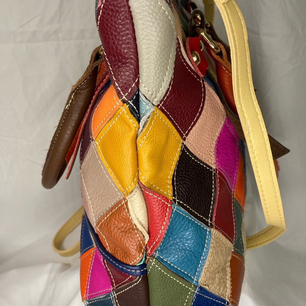 Multicolor Patchwork Shoulder Bag - image 5